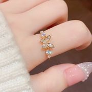 ☆綺麗蝶々☆可愛いな指輪　調整可能　高級感　本金メッキ