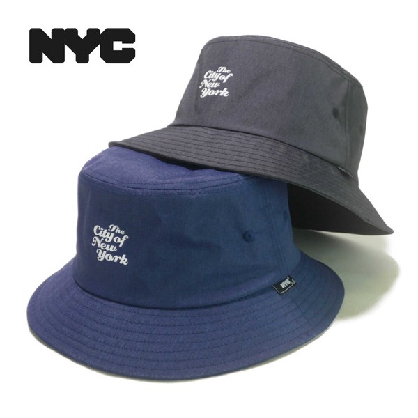 NYCライセンスロゴプリントバケットハット　ヤング帽子「2022」