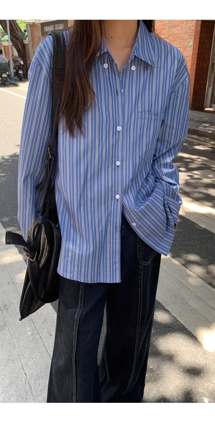 【予約222606】大きいサイズ春夏新作 韓国 レディース ファッション ストライプ ポロシャツ  LL-4L