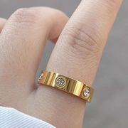 ステンレス指輪　リング　アクセサリー　金属アレルギー対応　INS　デザイン　18Kコーティング