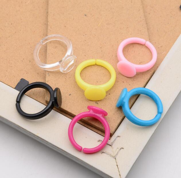 人気プラスチック DIY子供用アクセサリー材料　 開口リング手指輪 デコレーション パーツ　