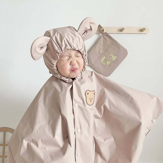 【2024春新作】韓国風子供服 ベビー服  可愛いクマ 雨がっぱ　雨着　レインコート