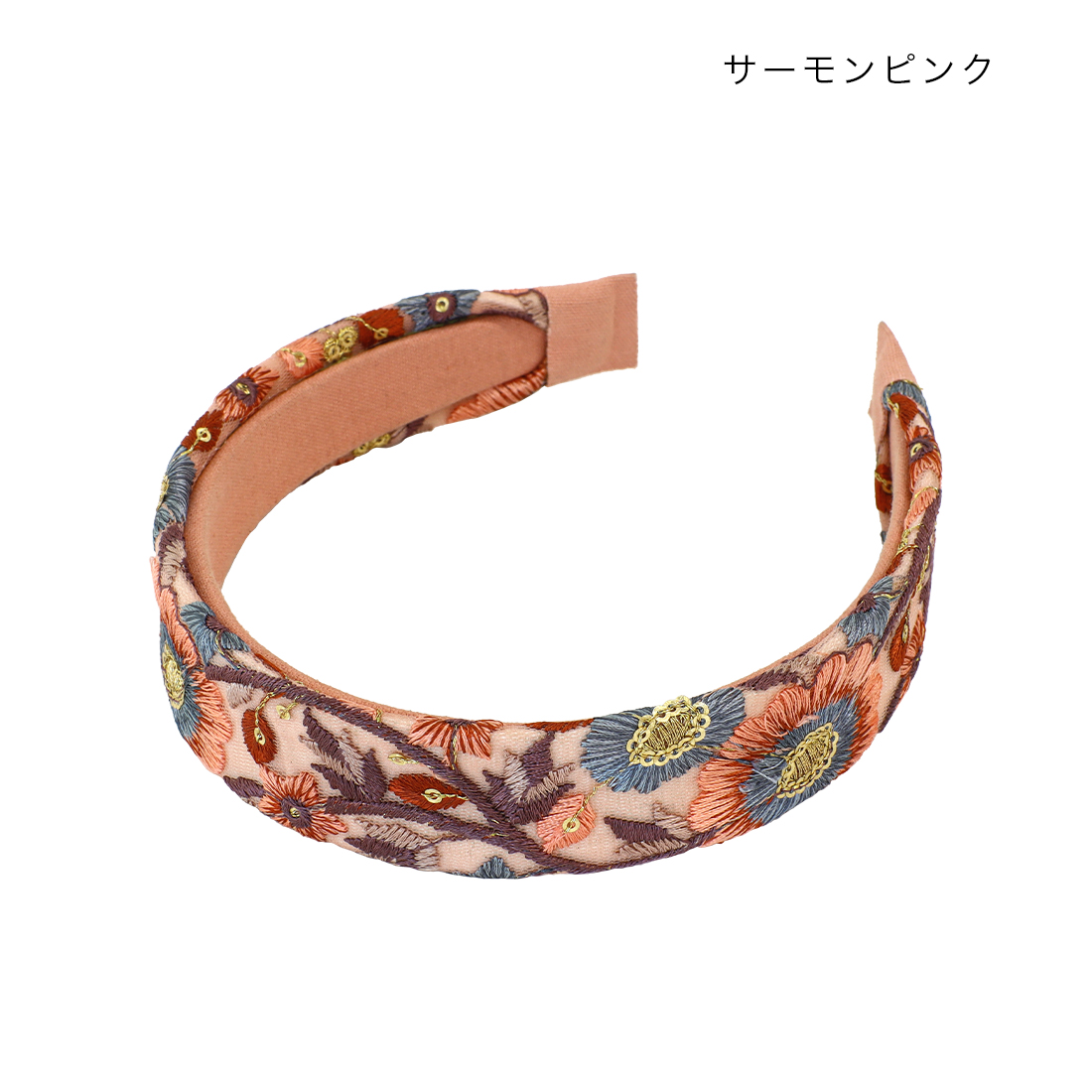 インド刺繍リボン カチューシャ[花柄サリー ヘアアクセヘアバンド 花柄