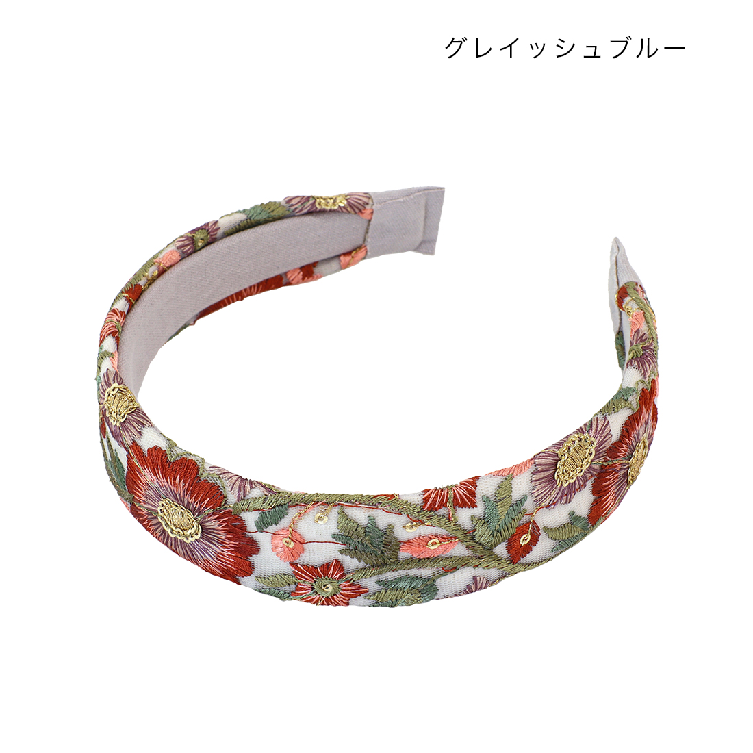 インド刺繍リボン カチューシャ[花柄サリー ヘアアクセヘアバンド 花柄