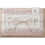 紋織タオル 今治謹製 フェイスタオル(木箱入) ピンク C5052018