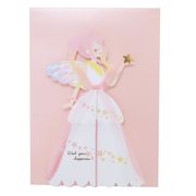 【グリーティングカード】ハピネスプリンセスハニカム多目的カード ピンク＆イエロー