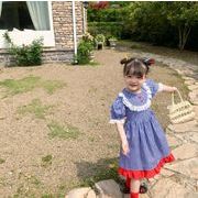 【2024夏新作】韓国風子供服 キッズ    ワンピース   半袖   スカート     カジュアル    80-120cm