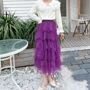 ロングスカート　チュールスカート　レディース　INS　韓国ファッション　デザイン　春夏　6colors