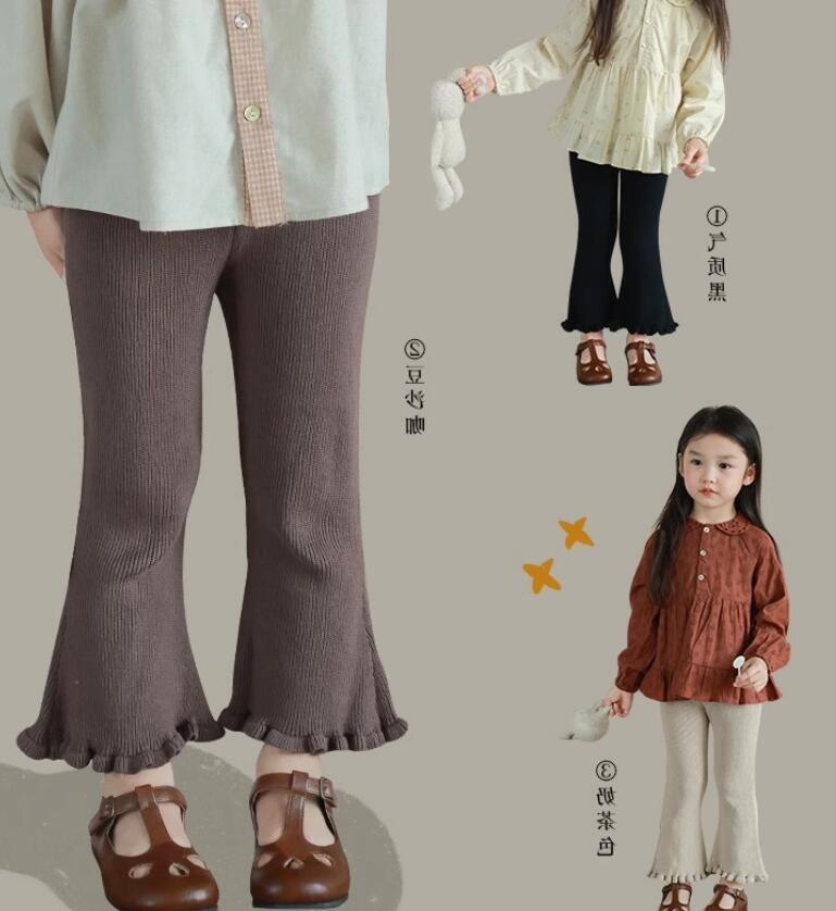 2024 春秋新作 韓国版 ズボン 女の子 ラッパズボン 洋風 3～8歳 ボトムス 子供服