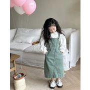 韓国風子供服    キッズ服    ワンピース    女の子    デニムスカート