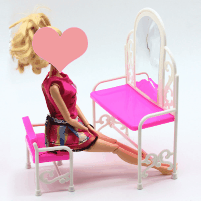 ミニチュア道具 dollhouse用家具 BJD フィギュア ぬい撮 おもちゃ ドール撮影 ドレッサー 化粧台 鏡台+椅子