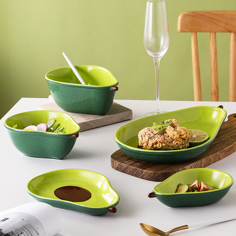 牛油果  陶磁器皿  家庭用  かわいい  サラダボウル  デザートボウル  フルーツ皿  子供用食器