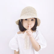 insベビーレースレース麦わら帽子韓国の子供用日よけ帽春と夏の赤ちゃん女の子子供麦わら帽子
