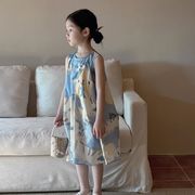 【2024夏新作】韓国風子供服 キッズ    ワンピース  袖 なし   スカート     カジュアル    90-150cm