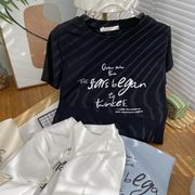トップス　Tシャツ　デザイン　レディース　英字　韓国ファッション　オシャレ