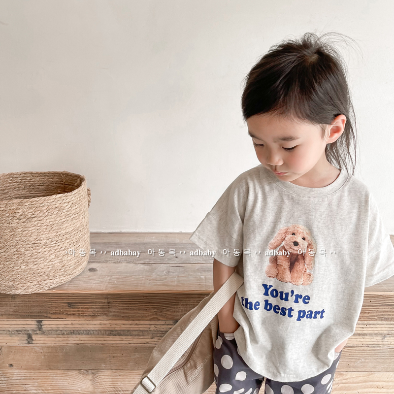 2024年子供服、新夏半袖、子供用韓国版リネンコットン半袖、子供用Tシャツ