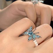 日本と韓国のファッション かわいい 蝶ジルコンリング レディースリング  人気のアクセサリー 指輪