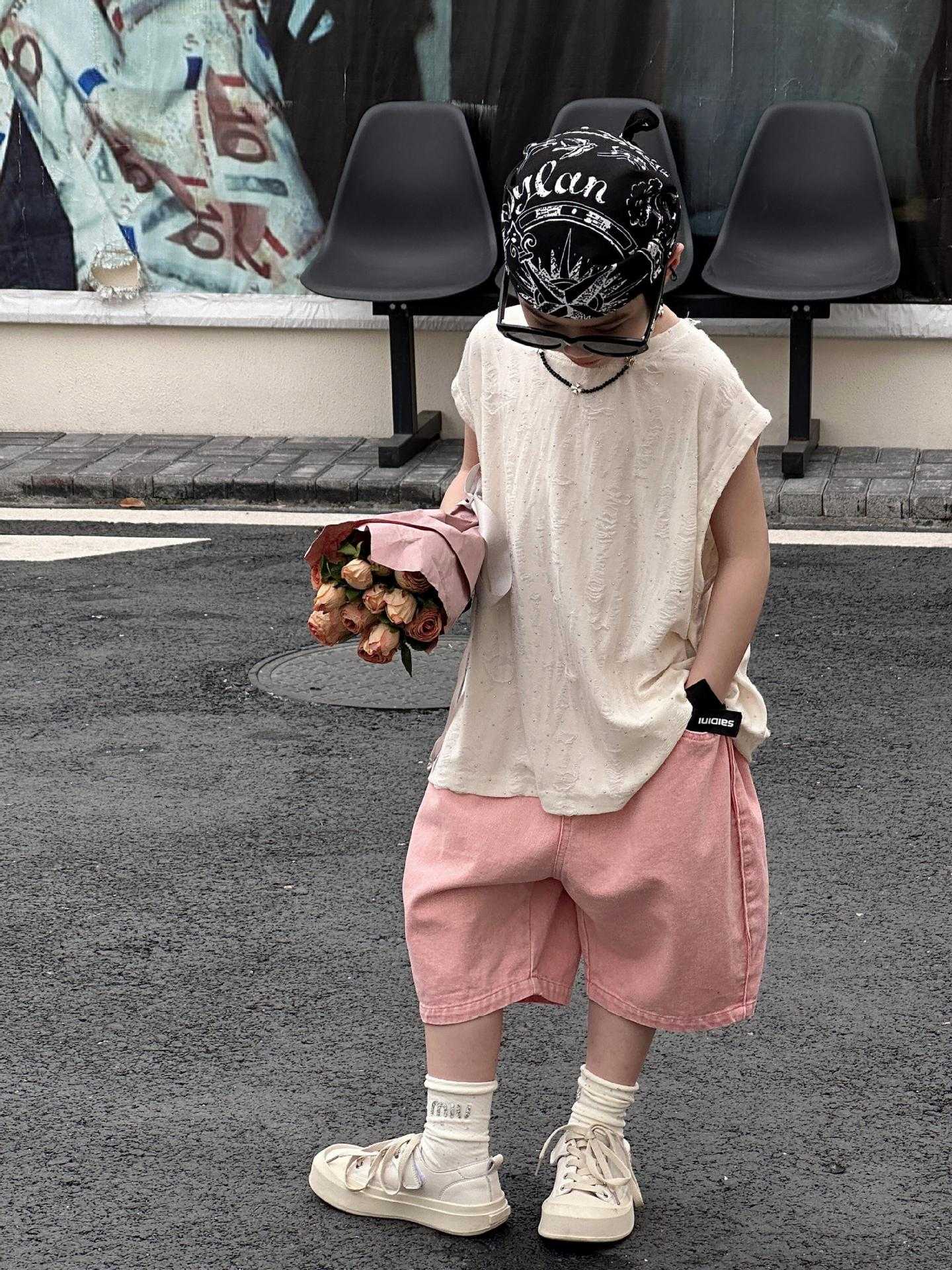 2024夏新作  ベビー服 韓国風子供服  男の子カジュアルパンツ 半ズボン  2色 90cm-140cm