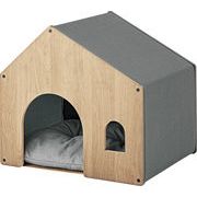 ペットハウス/ペットベット 犬 猫 ペット クッション付き 屋根付き 天然木 木
