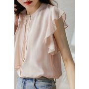 女性のためのシャツ 2024 新しいシャツ韓国スタイルのピンクのシフォンシャツトップス
