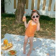 ins新型女の子黄色水着夏の洋風かわいいファッションビキニリボン1-2歳ワンピースブーム