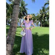 女性のためのフレンチリゾートスタイルの小さなフライングスリーブドレス2023夏の新しいデザインニッチウエ
