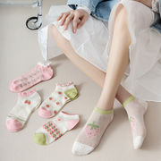 全5色 かわいい 花 いちご 靴下 レディースソックス   日本の靴下 いちごの雑貨  通気性ソックス 夏用靴下
