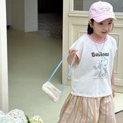 子供服　80~140cm　キッズTシャツ＋ワイドパンツ　セットアップ　韓国キッズ服