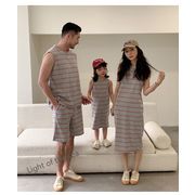 2024新作 韓国子供服  親子服  男女兼用 レジャー2点セット+ワンピース  分けて販売  80-140cm