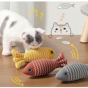 新作 ペット用品 猫の玩具猫雑おもちゃ 魚型 抱き枕 噛むおもちゃ