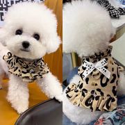【2024夏新作】 犬服 ペット服 ワンピース ドッグウェア 犬猫兼用 ワンちゃん用 韓国風 ヒョウ柄