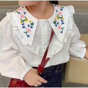 春秋　女の子　シャツ　子供服　可愛い　トップス　刺繍　韓国子供服　おしゃれ　カジュアル