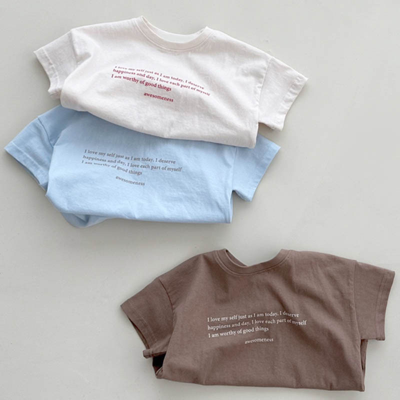 ins　夏新作　子供服　半袖Tシャツ　親子服　カジュアル　トップス　可愛い　英字　プリント　Tシャツ