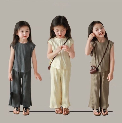 2024夏新作 子供服 韓国風子供服 ベビー服 キッズ 男女兼用 トップス＋ズボン