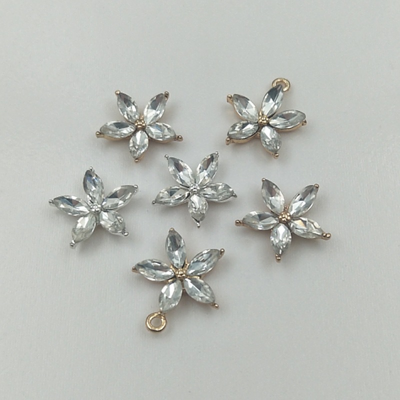 フラワーパーツ ハンドメイド 金 アクセサリーパーツ カン付き 星 シルバー カン付き カンなし デコパーツ