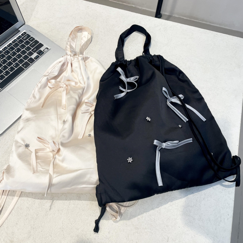 リボンリュック 巾着バッグ 春夏 韓国ファッション デザイン ins 