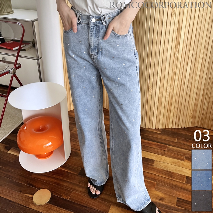 ラインストーンデニム 2024新作商品♪】ラインストーン付きデニムパンツ | 卸売・ 問屋