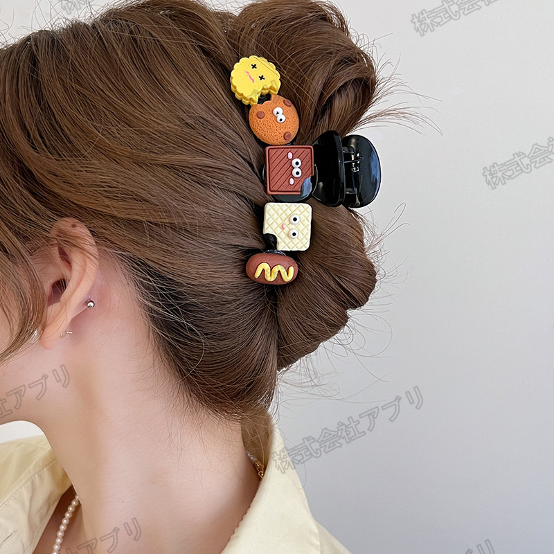 【送料無料】ヘアアクセサリー ヘアクリップ 髪飾り 髪まとめ 可愛い クッキー レディース 女の子 子供