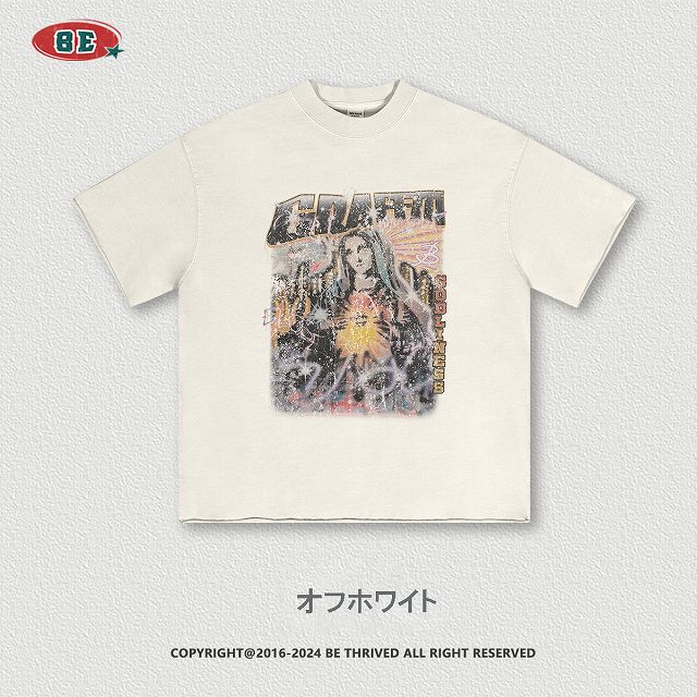【BORNCHAMPS】ビンテージ フード Tシャツ★カップル★ 男女共用 メンズファッション ビンテージ風 半袖 ポロシャツ 男女兼用