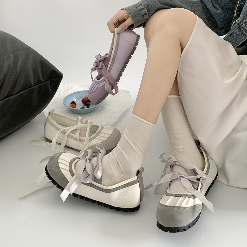 バレエコア メタリック シューズ y2k