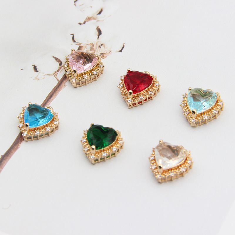 ビジュー ハート ピアス ハンドメイド イヤリング チャーム