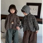 2024 ins秋人気  韓国風子供服  キッズ   花柄  トップス  シャツ  長袖   コート  2色