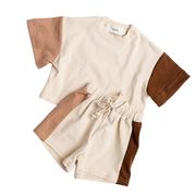 子供用 キッズ セットアップ ルームウェア 上下２点セット 半袖 半ズボン 男の子 女の子 3カラー 4サイズ