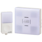 OHM オーム電機 monban CUBE 押しボタン送信機＋光フラッシュAC電源式受信機 OCH-SET23-BLUE