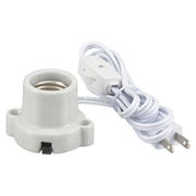 OHM 磁器レセップ ロータリー式中間スイッチ付 1.5m 3A-250V 口金E26用 ホワイト HS-L2615ZRS-W