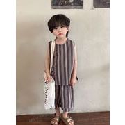 2024夏新作  ベビー服 韓国風子供服  男の子  袖なし  トップス+ ショートズボン  2点セット 80cm-150cm