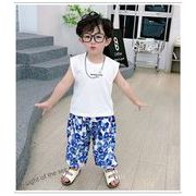 2024夏新作  ベビー服 韓国風子供服 男の子  袖なし  トップス+ショートズボン  2点セット 90cm--150cm