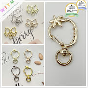 diy キーホルダーパーツ 基礎金具 キーリング チャーム カン付き ハンドメイド アップル リボン 花