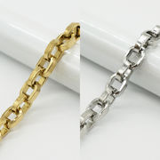 【切り売り/約1m】【#166 角線あずき 4mm幅】 ステンレス304 チェーン 金属アレルギー対応