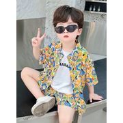 2024夏新作  ベビー服 韓国風子供服 男の子  半袖  トップス+ショートズボン  2点セット  90cm--150cm